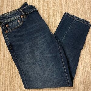 Blue Straight Leg Jeans with Classic Indigo Wash